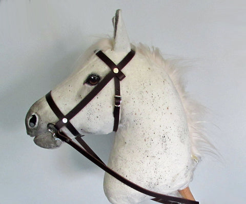 Fleabitten Grey Hobby Horse with removable leather bridle