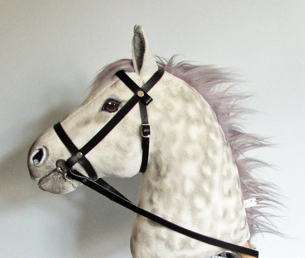 Dapple grey Hobby Horse with removable leather bridle