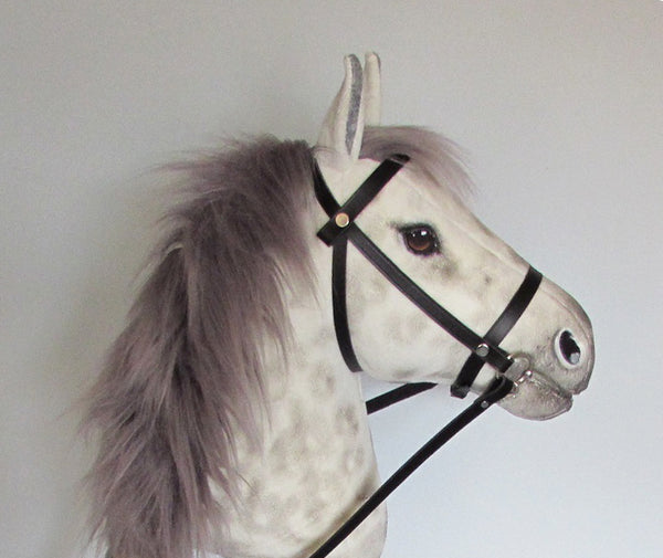 Dapple grey Hobby Horse with removable leather bridle