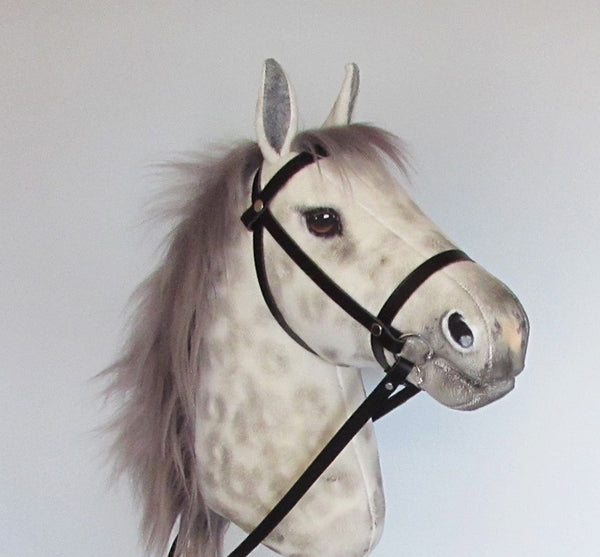 Dapple grey Hobby Horse with removable leather bridle